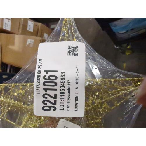Christmas Tree Toppers Xmas Glitter Gold Hollow Star Treetop Topper for Christmas Tree Decoration. 1