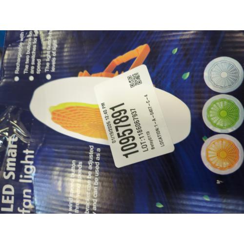 GQMYCDM Modern Ceiling Fans with Lights, Enclosed Ceiling Fan with Light and Remote, Bladeless Ceiling Fan, Dimmable Smart Ceiling Fans for Bedroom Living Room Kitchen Home Indoor(Orange)