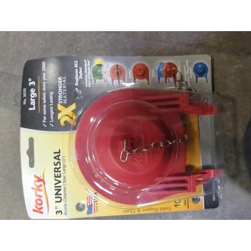 Korky 3070BP Large 3 2X High Performance Universal Toilet Flapper, Red