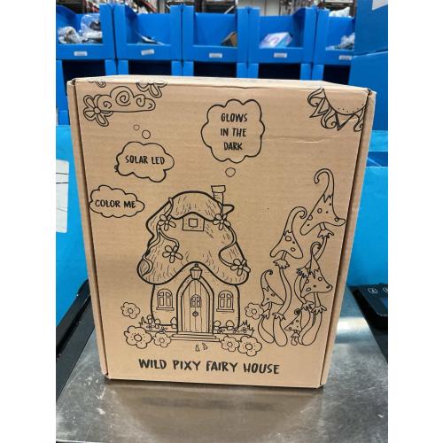 WILD PIXY Fairy Garden House - Glow in The Dark Fairy Cottage with Opening Door and Solar LED Light, Beautiful Miniature Garden Decoration for Indoor or Outdoor Fairy Gardens - 7.1 Fairy House