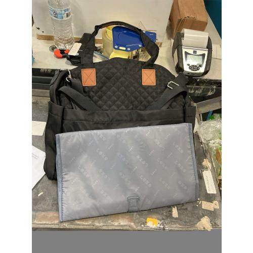 Lekebaby Diaper Bag Tote, Large Diaper Bags Waterproof,Large Mommy Bag Tote Bag Handbag Pink Travel, Black and Beige