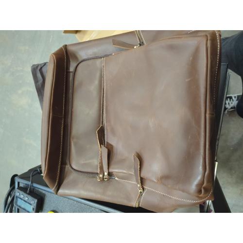 Retro Genuine Leather Backpack, Men's Fashionable Travel Bag And Camping, Practical Men's Travel (Brow)