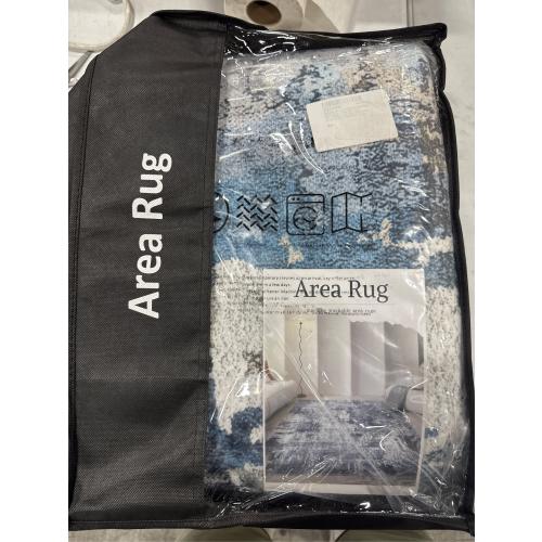 8x10 Rug Washable Boho Rug Soft Large Area Rug Non-Slip Non-Shedding Faux Wool Vintage Rug for Living Room, Farmhouse, Dining Room, Indoor, Kids Playroom, Blue