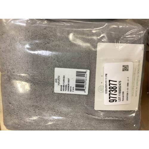 Haven Turkish Cotton Bath Towel in Harbor Mist Grey 2 PACK
