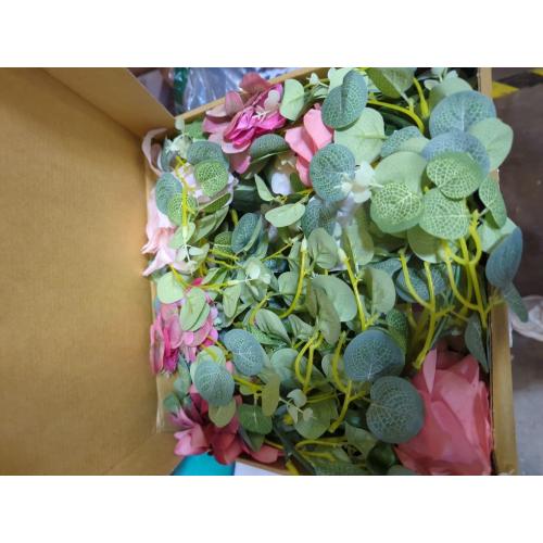 Color Pink Waipfaru 6.07FT Artificial Eucalyptus Garland with Flowers, Fake Rose Greenery Floral Vines for Wedding Table Backdrop Party Centerpiece Room Decor pink