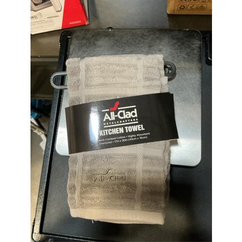 3 packs All-Clad Solid Kitchen Towel: Highly Absorbent, Super Soft Long Lasting - 100% Cotton, 17x30 Tea Towel for Cleaning & Drying Dishes, Pans, Glassware, or Countertops, (1-Pack), Titanium Gray