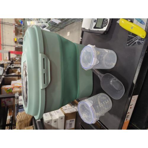 30-35 Lbs Dog Food Storage Container Collapsible Dog Food Container with Airtight Lids, Wheels, Scoop and 2pcs Food Storage Containers, Large Pet food storage for Dog, Cat (Green)