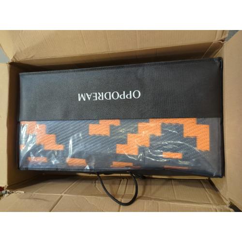 Black and Orange OPPODREAM Outdoor Rug Patio Waterproof, Large Outdoor Plastic Straw Rug, Reversible Out Door Carpet for Camping, Deck, Rv, Area Carpet for Balcony, Porch, Backyard