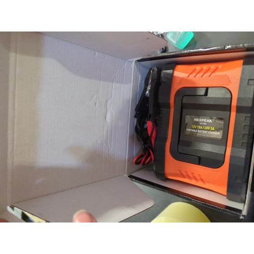 NEXPEAK NC202 10-Amp Battery Charger, 12V 24V LiFePO4 Lead Acid Portable Car Battery Charger 8-Stage Trickle Charger Smart Battery Maintainer w/Temp Compensation for Car Truck Motorcycle Lawn Mower