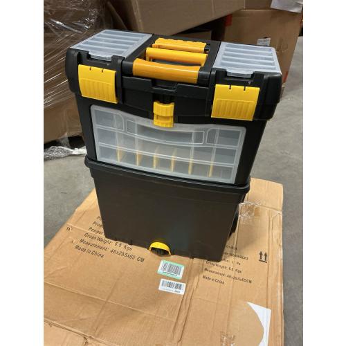 Rolling Tool Box with Wheels, Foldable Comfort Handle, and Removable Top – Toolbox Organizers and Storage by Stalwart