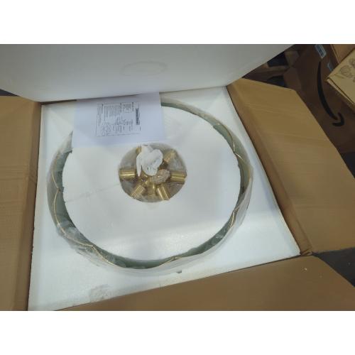 Size 23.62  Mid Century Brass Flush Mount Ceiling Light, 6-Light LED Brass and Glass Ceiling Lamp, Frosted Glass Shade Modern Light, Close to Ceiling Light Decorative for Bedroom Living Room(23.62 W)
