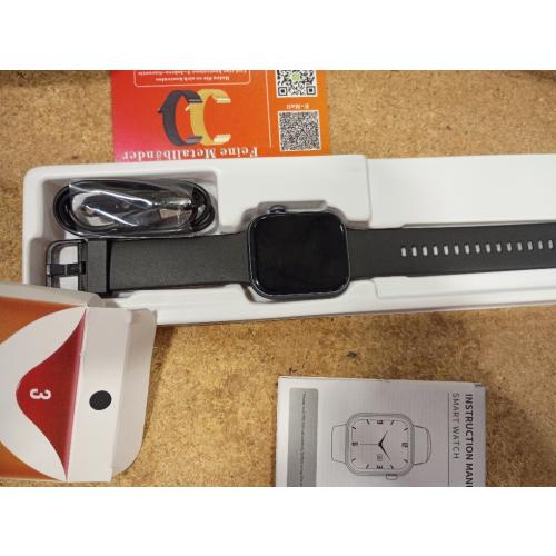 Smart Watch for Men Women Compatible with iPhone Samsung Android Phone 1.83 inch Full Touch Screen IP68 Waterproof Bluetooh Fitness Tracker Heart Rate/Sleep Monitor, Black