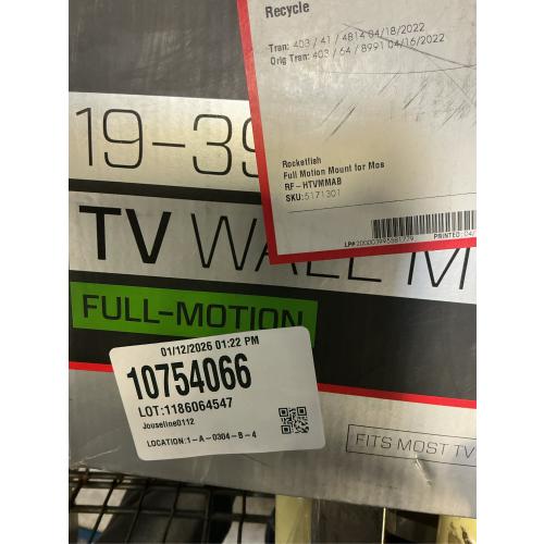 Rocketfish - Full-Motion TV Wall Mount for Most 19 - 39 TVs - Black