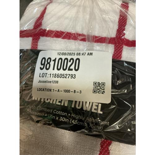 3 packs All-Clad Checked Kitchen Towel: Highly Absorbent, Super Soft Long Lasting - 100% Cotton, 17x30 Tea Towel for Cleaning & Drying Dishes, Pans, Glassware, or Countertops, (1-Pack), Chili