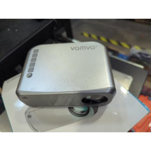 Vamvo Mini Projector with WiFi and Bluetooth 4K Support, Native 1080P Portable Outdoor Smart Projector, Mirror Screen with Android/iOS/PC Compatible with PC/PS5/Phone/TV Stick (Silver)