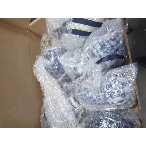 BBTO 6 Pcs Mini Chinoiserie Porcelain Hanging Decorations Blue and White Ceramic Tree Pendant Ornaments Birthday Party Baby Shower Wedding Home Decor (Classic Style)