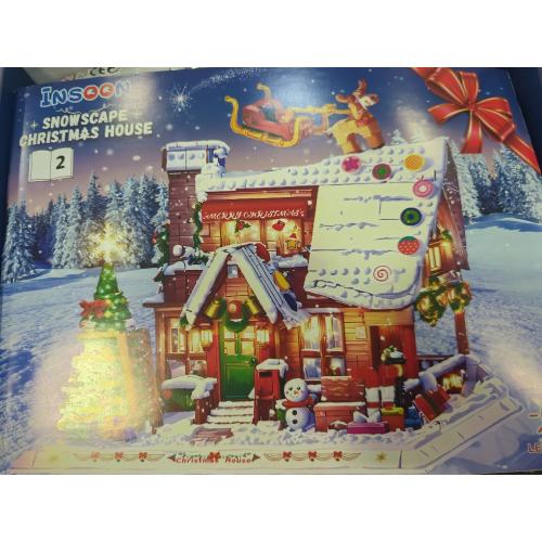 2024 Christmas Gingerbread House Mini Building Set with LED Light, 1834 PCS Winter Village Building Block Toy with Christmas Tree, Holiday Cabin Building Kit Xmas Gift for Adults Teens Kids 8