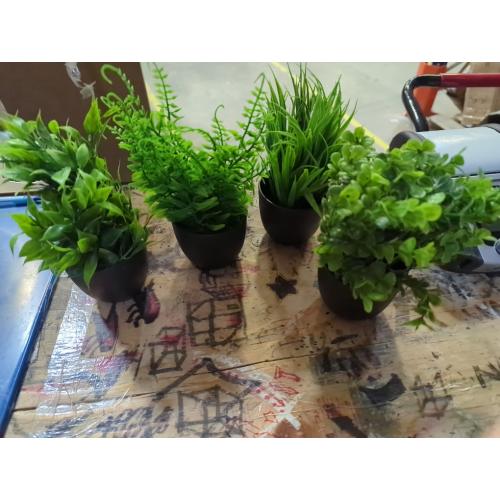 4 Pack Artificial Plants in Black Pot - Fake Mini Potted Plants with Eucalyptus & Fern - Faux Plants for Home, Bathroom, Office, Indoor Decor