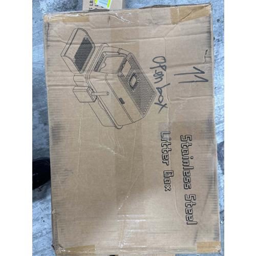 Stainless Steel Litter Box with Lid, Covered XL Extra Large Cat Litter Box Enclosure, Metal Kitty Litter Boxes with High Sided, Litter Scoop and Filter Pedal, Anti-Leakage, Non-Stick, Easy to Clean