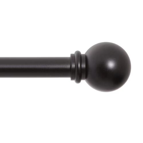 Kenney Chelsea 5/8 IN Adjustable Curtain Rod Black