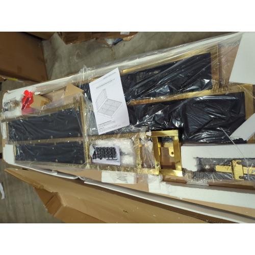 Duncanville Upholstered Platform King Bed Black and Gold