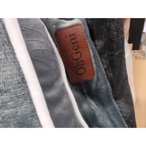 OhGeni Orthopedic Dog Couch Pet Sofa Large Sized Cat Beds with Comfort Foam Support, Soft Comfortable Fabric, Machine Washable Waterproof Removable Cover, 35-Inch (Gray)