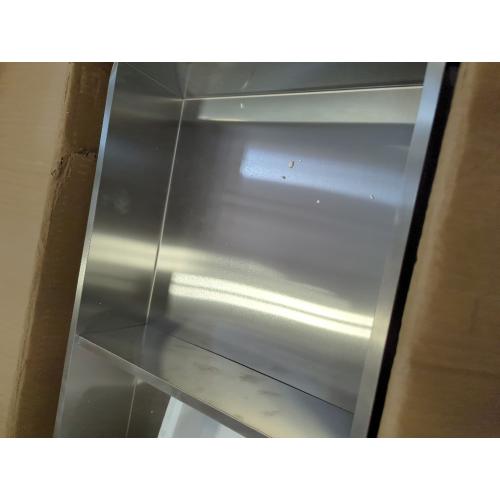 12x24 Bathroom Shower Niche Shelf: Double Layer Stainless Steel No Tile Needed - Recessed Wall Niches Box for House Decoration - Brushed Nickel