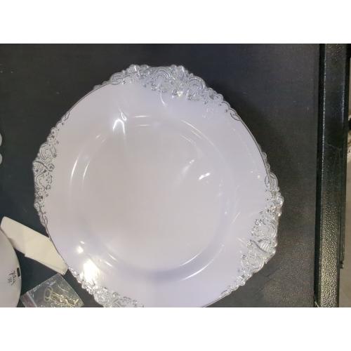 White Silver  Dessert Plates