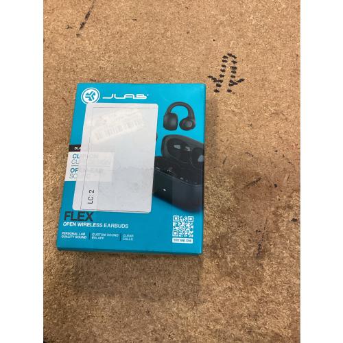 JLab Flex Open Earbuds, Black, Open-Ear Clip Design, 21  Hr Playtime, IPX4, Multipoint, Clear Calls, Fast Pair