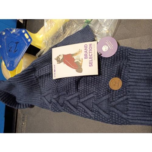 cyeollo Warm Small Dog Sweater, Knit Cold Weather Doggy Sweaters for Small Dogs Boy Pullover Winter Dog Clothes with Turtleneck for Indoor & Outdoor Wear, Navy M