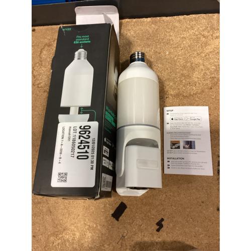 Bulb Cam Plug-In, 2K Wireless HD Security Camera Outdoor Indoor Full Color Day and Night, Dimmable LED Bulb