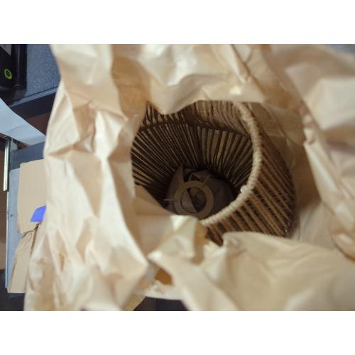 Chaudruc 1-Light Pendant Light with Hand-Woven Paper Rattan Natural Lampshade for Kitchen, Dining Room Hanging Fixture