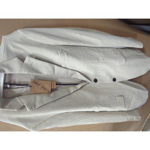 PJ PAUL JONES Men's Sport Coats and Blazers Linen Cotton Blazer Regular Fit 2 Buttons Suit Jacket with Removable Brooch