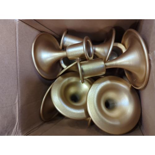 12 Pack Gold Taper Candle Holder Set of 12, Hewory Short Skinny Brass Candlestick Holders, Vintage Small Low Metal Candles Sticks for Wedding Centerpieces Christmas Birthday Party Holiday Dinning Table Decor