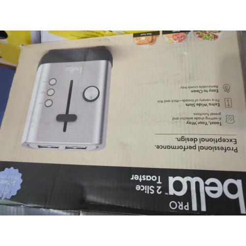 Silver Bella PRO - 2-Slice Toaster with Extra Wide Slots - Stainless Steel