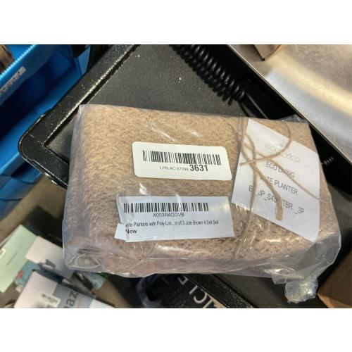 Jute Planter Basket-Woven Jute Rope Covers for Decorating Indoor/Outdoor Succulents, Small Plant Pots-Set of 3-Multi-Purpose Storage Bins 4.5 Inches -Modern Style Decor -Natural Jute