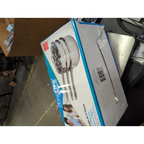 Double Boiler & Steam Pots for Chocolate and Fondue Melting Pot, Candle Making, Stainless Steel Steamer with Tempered Glass Lid for Clear View while Cooking, Dishwasher (3 Qts & 4 Pieces)