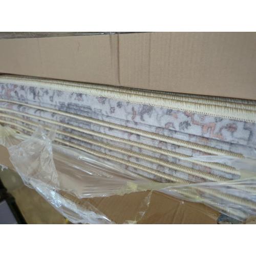 6.5x10 Durable Vinyl Rugs for Living Room, Vintage Floral Pattern for Dining Room, Bedroom, Home Office, Bobo Beige Non-Slip Large Rugs for Indoor&Outdoor RV, Deck, Backyard, Balcony,Modern Home Decor