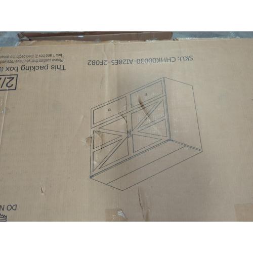 Wilkinson Farmhouse Full Murphy Bed with Large Storage Drawer & Charging Station, Gray