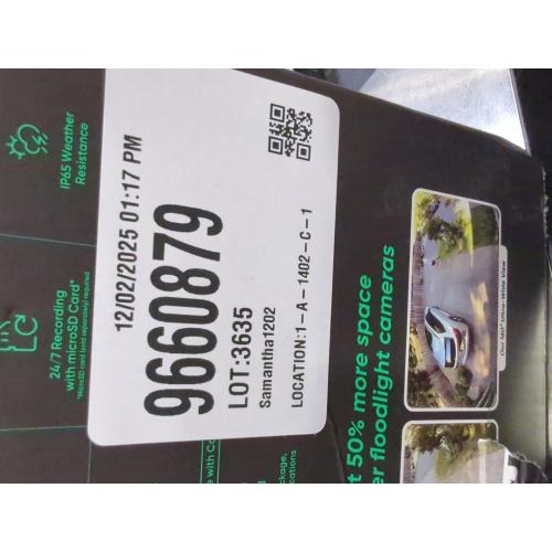 Wired Outdoor Wi-Fi Floodlight v2 Home Security Camera with 2K Video, Color Night Vision, Motion Activated LEDs - Black