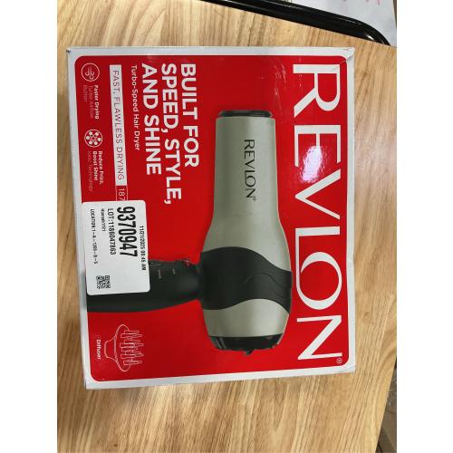REVLON Turbo Hair Dryer | 1875 Watts of Maximum Shine, Fast Dry (Silver)