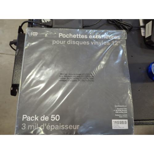 Vinyl Record Sleeves - 50 x Premium Outer Vinyl Sleeves for Records - 12.75 x 12.75 Heavy Duty 3 Mil Thick Crystal Clear Polypropylene