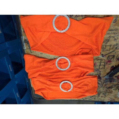 25PACk.....Albassa Chair Sashes Spandex Stretch Chair Bows with Buckle Slider for Wedding Party Decorations (Orange, 25PCS)