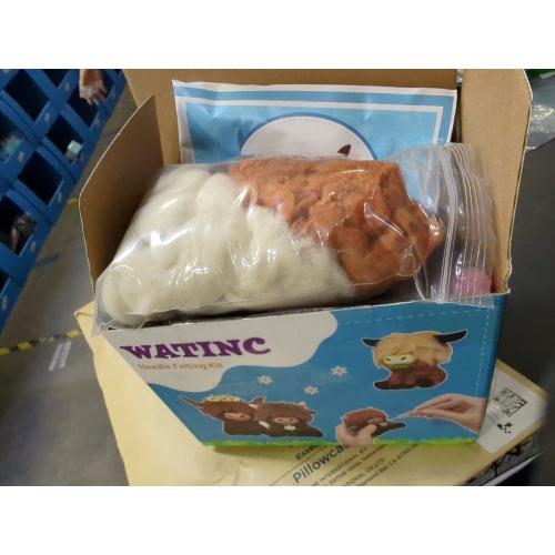 WATINC Needle Felting Kit - 3 Set Unique Different Cute Doll Wool Felt Needle Tools Foam Pad Instruction, DIY Home Decoration Craft Party Supplies for Art Work Starter Beginners (Highland Cow)