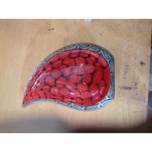 eSplanade Teardrop Cremation Urn Memorial Container Jar Pot | Cremation urn | Metal urn | Burial urn (Fiery Red)