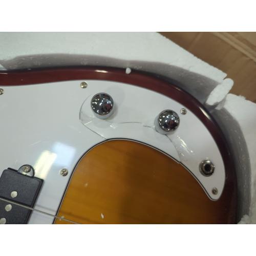 GLARRY Full Size Electric Bass Guitar Beginner Kit 4 String Exquisite Basswood Bass with 20W AMP, Cable, Strap, Bag and Accessories (Sunset, 39Right Handed)