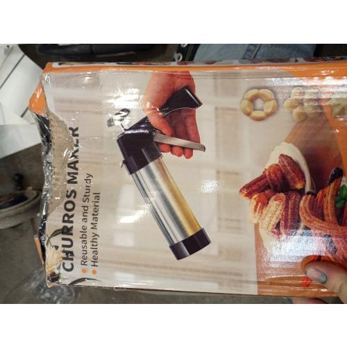 Churro Maker Machine & Cookie Press 4in1 Manual Churros Maker with Nozzles, Jerky Gun, Piping Kit, Cookie Press Gun, Make Churros, Cookies, Donuts, Baking Accessories Included (churreras para churros)