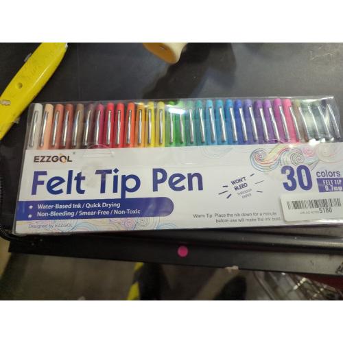 30 Pcs Felt Tip Pens 0.7mm Medium Point Felt Pen Bulk 12 Colors Markers Journal Planner for Teachers Students Journaling Writing Note Art Office School Supplies