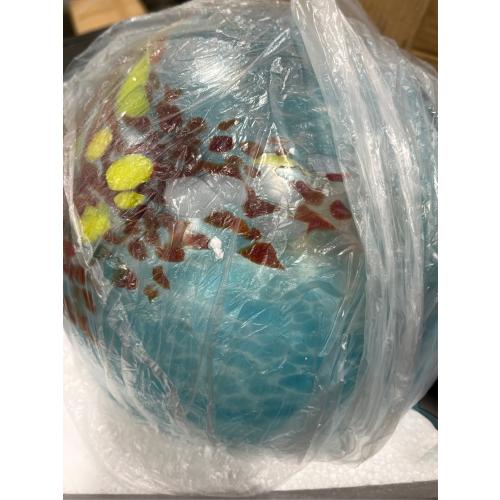 VCUTEKA Solar Gazing Ball, 10 Glass Gazing Balls Sphere with Solar Light for Garden Lawn Outdoor Ornament Yard Decorative, Swirl Lights