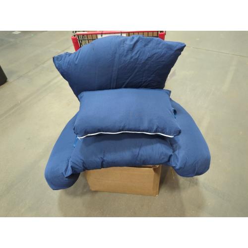 Egg Chair Cushion Replacement  -Thicken Foldable Removable Waterproof Egg Chair Cushions with Headrest, Outdoor Hanging Chair Cushion, Patio Swing Cushions,Machine Washable,Blue